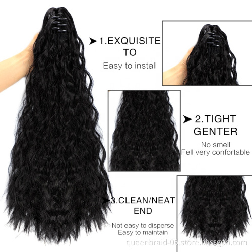 Ponytail Extension Claw Clip Long Wavy Curly Hair Extension Jaw Clip Ponytail Hairpiece Synthetic Pony Tail